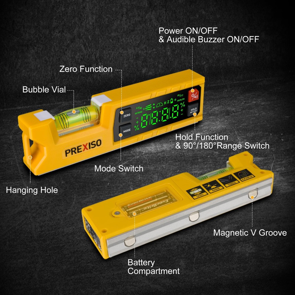 Digital Level & Digital Protractor, 7 inch Angle Finder 0-90° & 0-180° Range,...