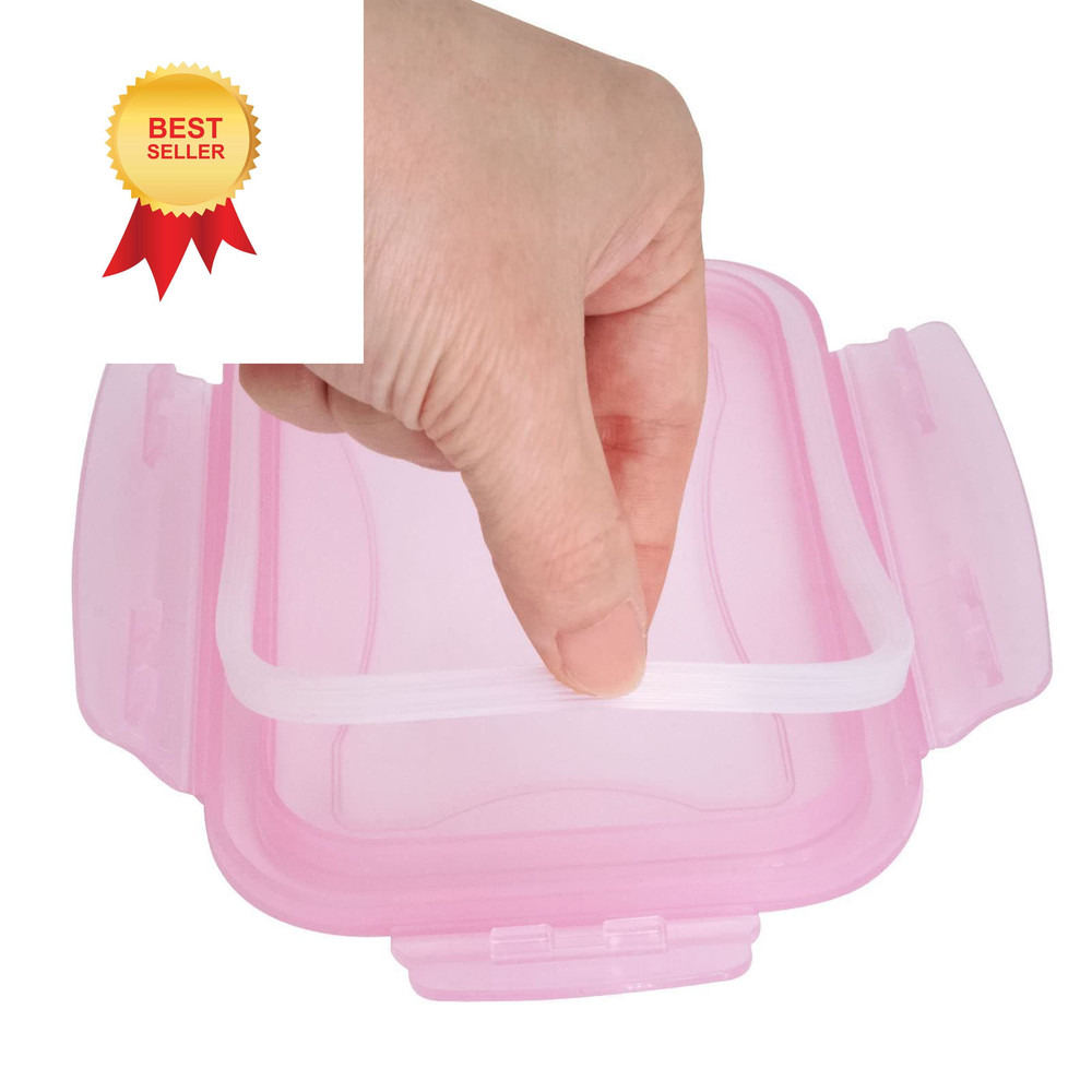 Gaskets Replacement for Glass Meal Prep Containers Universal Sealling Pink