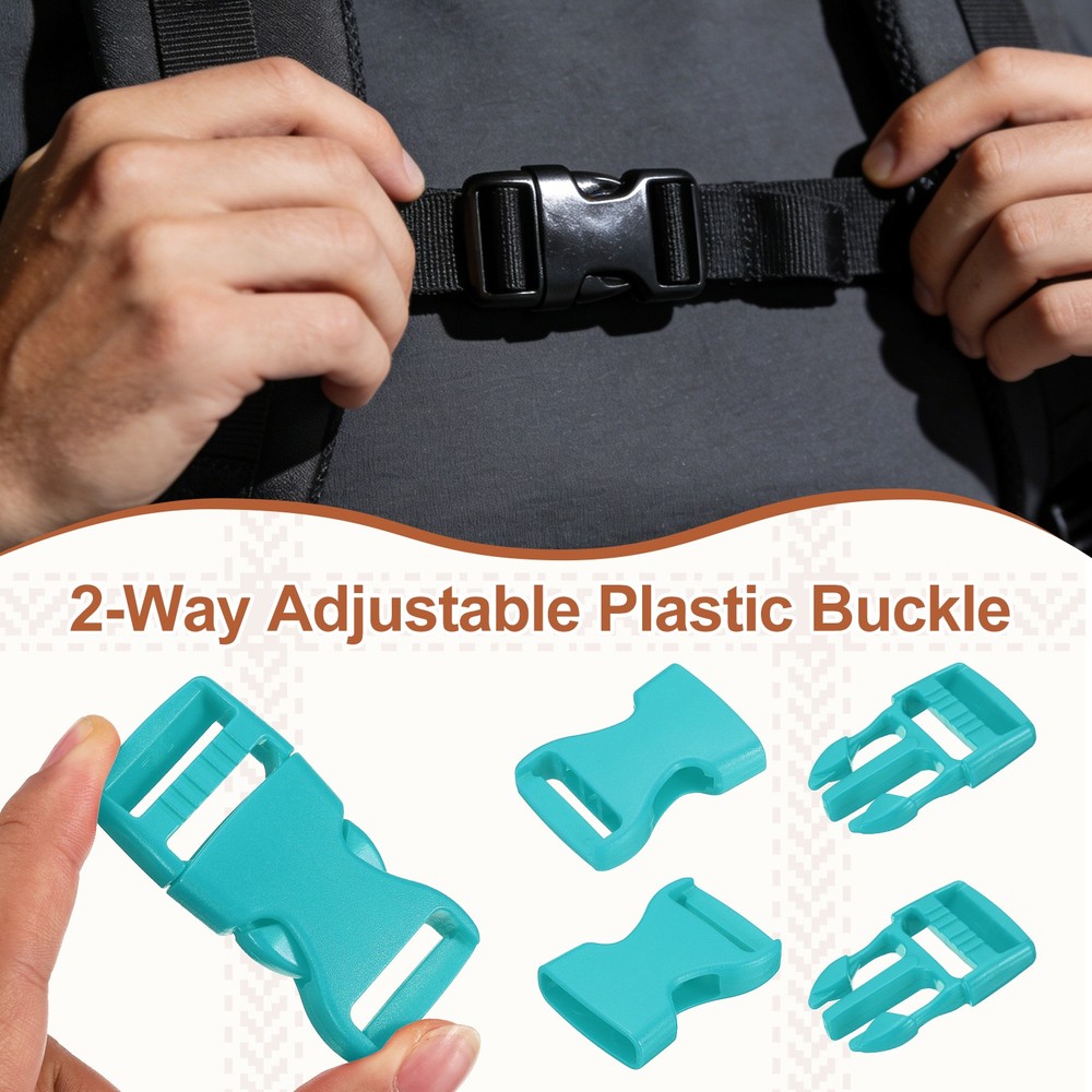 6 Pack Quick Side Release Buckle, 1" Plastic Buckle Clip, Sky Blue