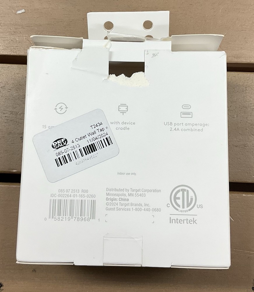 heyday 4 Outlet Wall Tap USB & USB-C Adapter 13A White