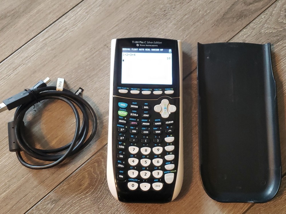 Texas Instruments TI-84 Plus C Silver Edition Graphing Calculator With Cable