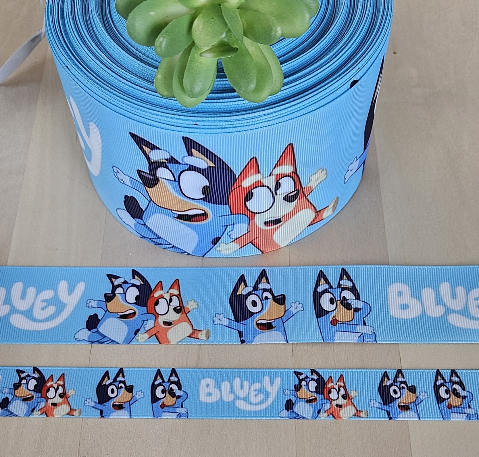 7/8, 1.5 & 3” (1 YD) Blue Dog Grosgrain Ribbon TV Character Ribbon