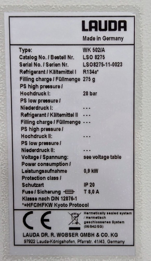 Lauda WK 502 Recirculating Chiller