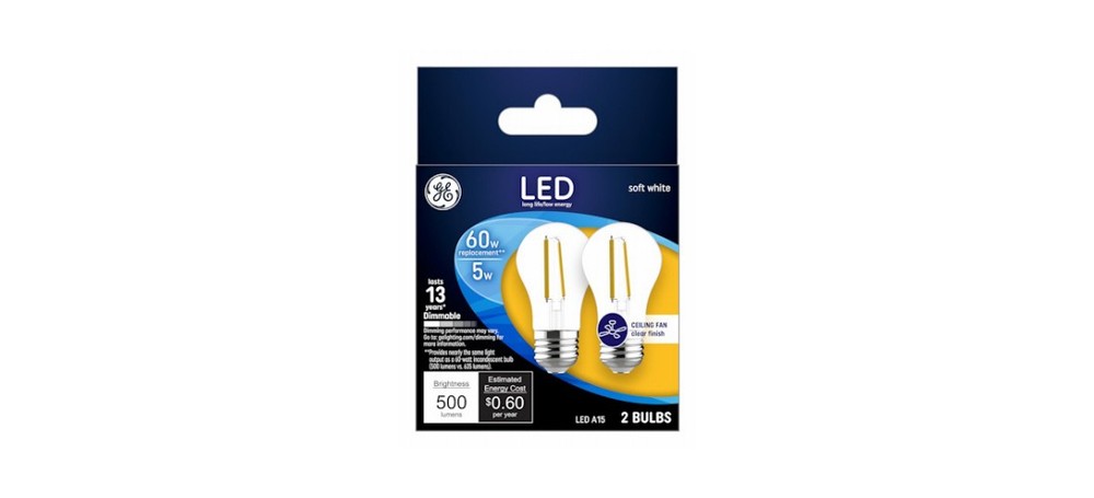 GE 23444 LED Bulb A15 E26 (Medium) Soft White 60 W Clear Pair