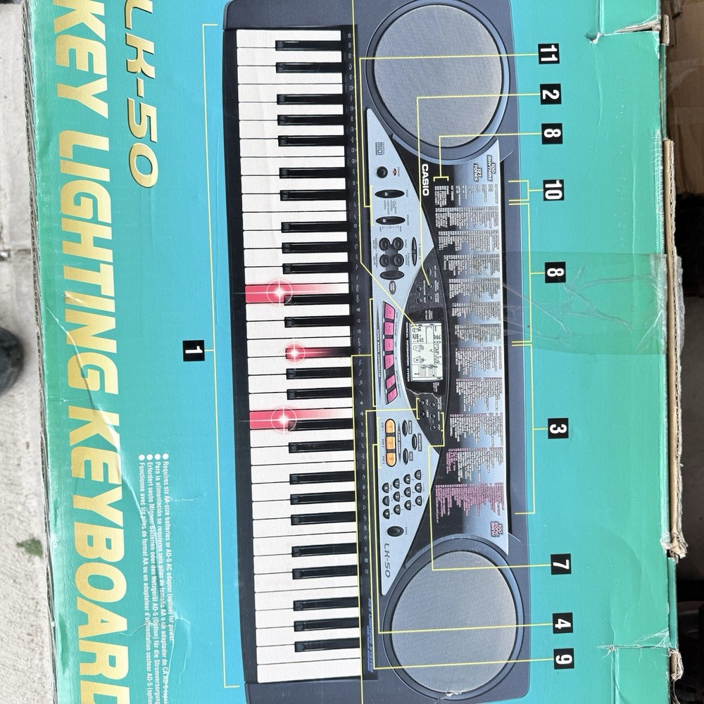 Casio LK-50 Touch Response Electronic Keyboard w Stand, AC, Original Box