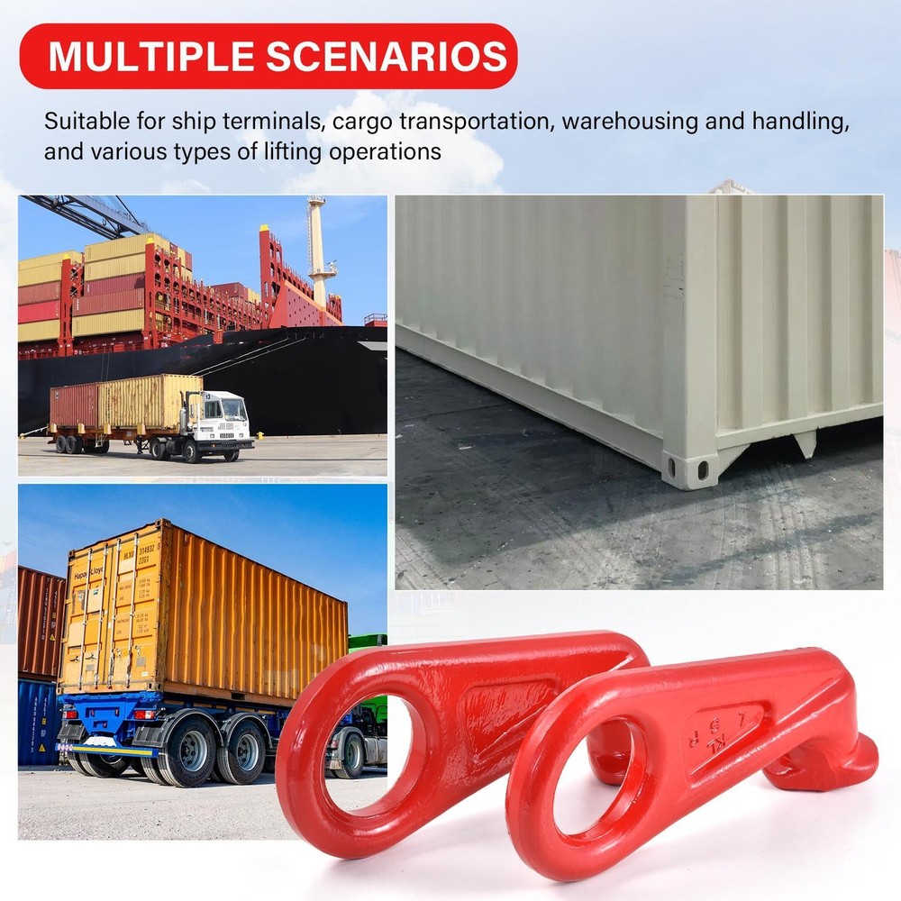 Shipping Container Lifting Hooks, 12.5T Working Load Limit, Left & Right 45°