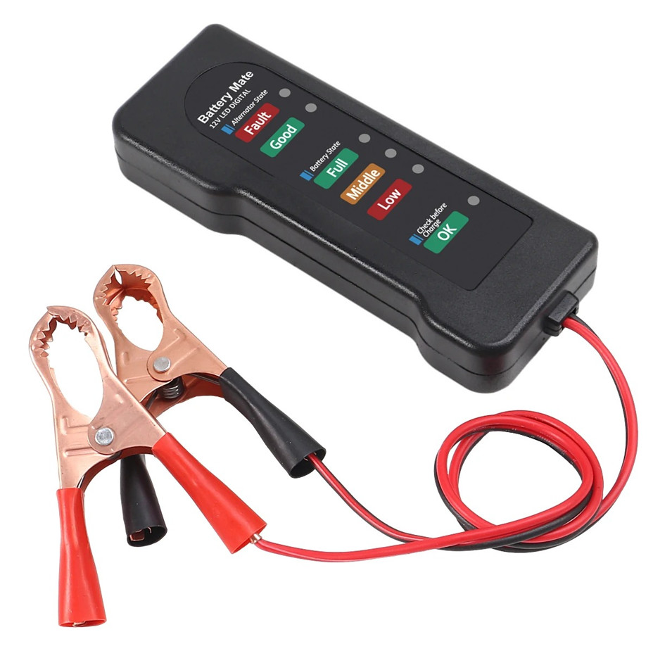 12V Car Battery Tester Alternator Checker LED Charging System Analyzer