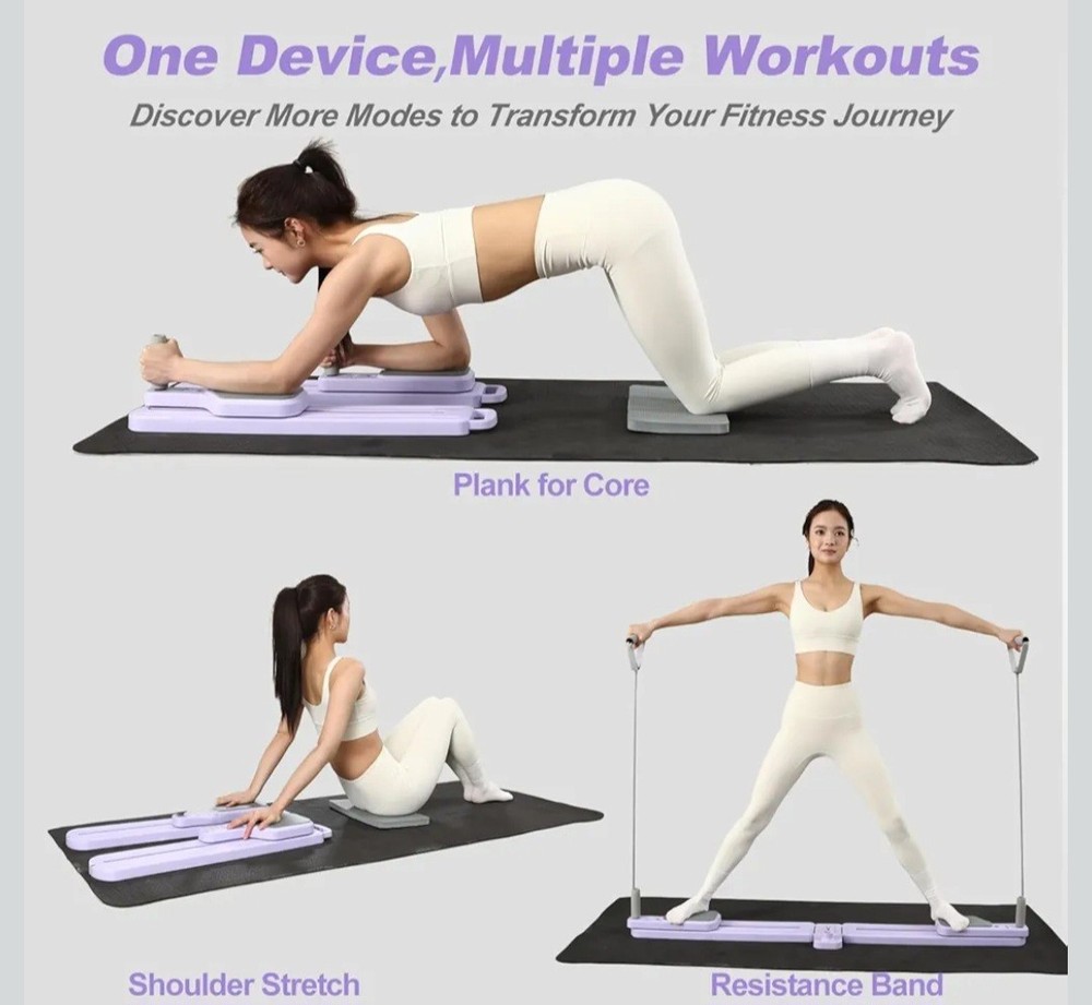 RUNWE Adjustable Split Foldable Pilates Board Purple Multifunctional