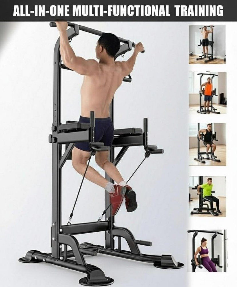 Power Tower Pull Up Bar Dip Station Assistive Trainer Multi-Function Home Gym