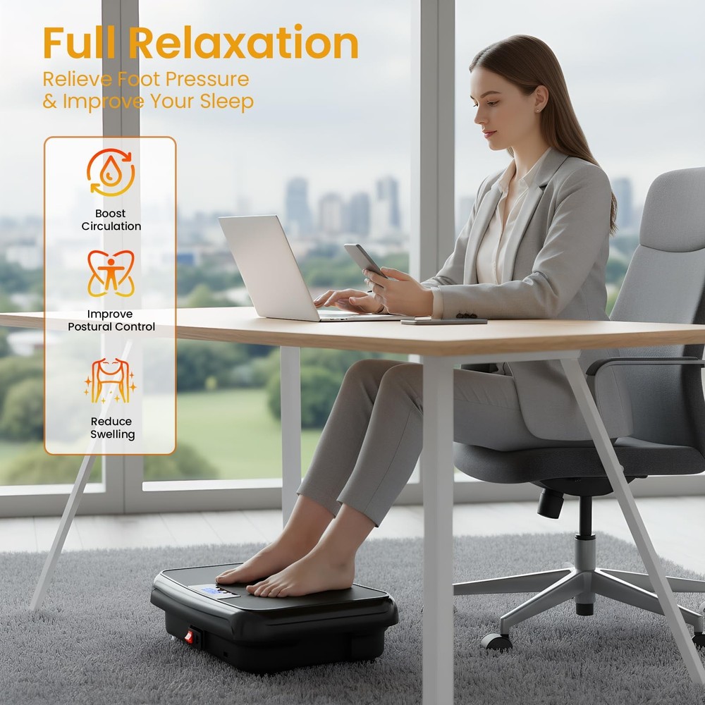 Vibration Plate Exercise Machine Mini Vibrating Plates for Lymphatic Drainage...