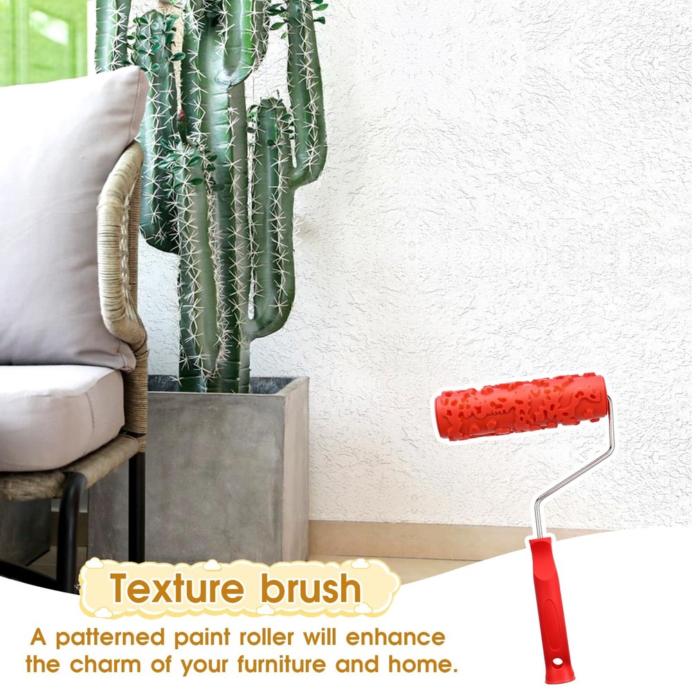2 Pcs Texture Roller 7'' Drywall Texture Roller Decoration Textured Paint Rol...