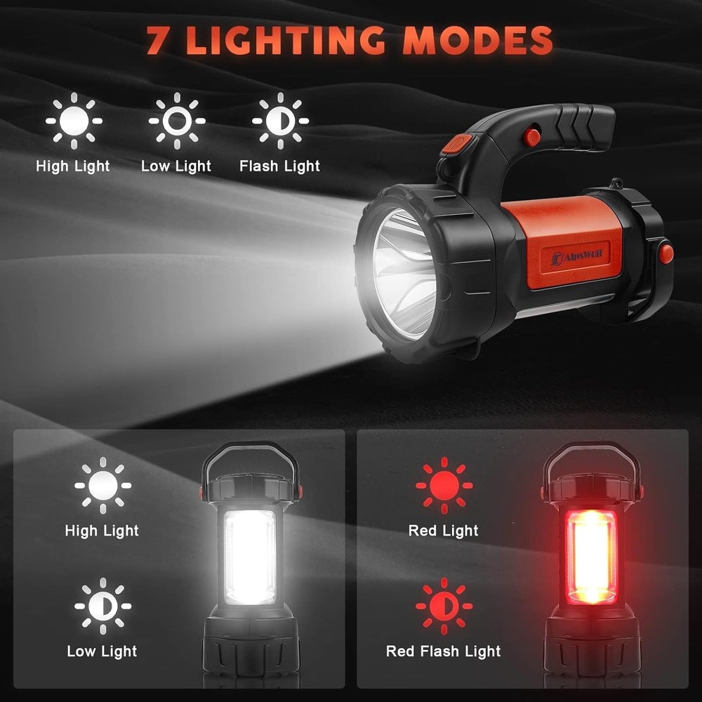 AlpsWolf Camping Lantern Rechargeable, 2 Pack Same LED Flashlight Red