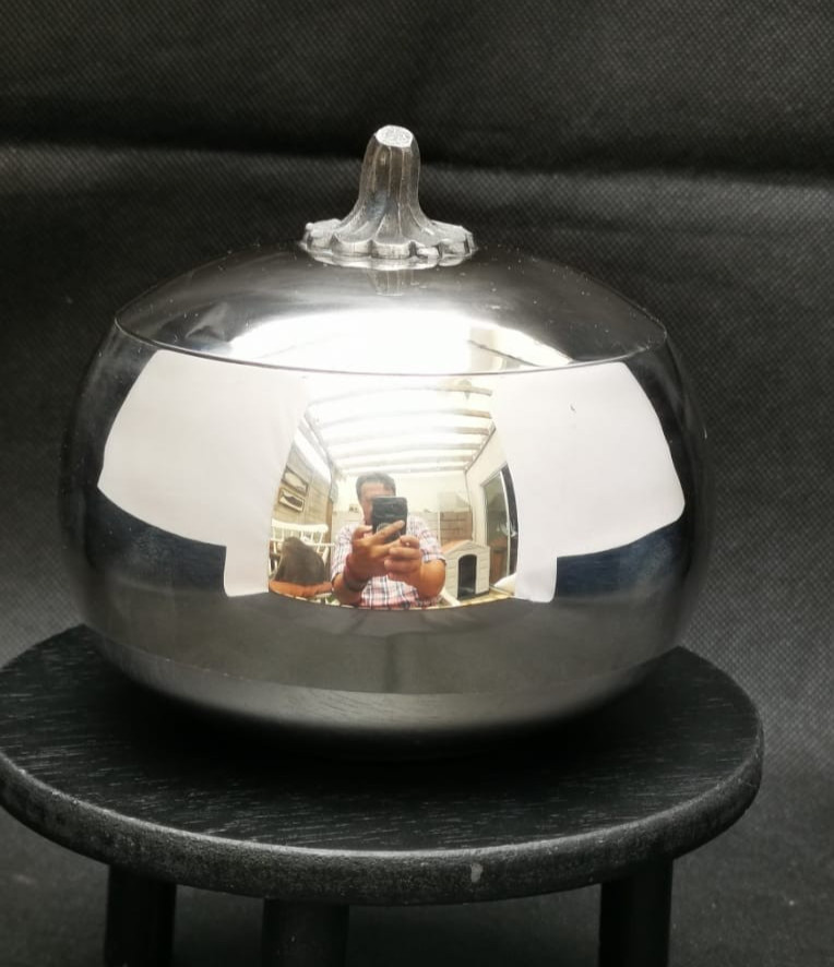 Reed & Barton Silverplated Lidded Pumpkin Squash Bowl #224 NICE!