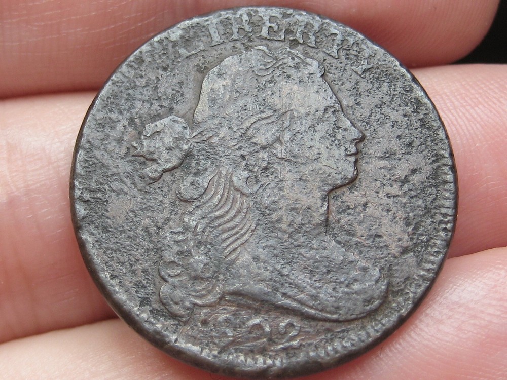 1802 Draped Bust Large Cent Penny- With Stems, VF/XF Details