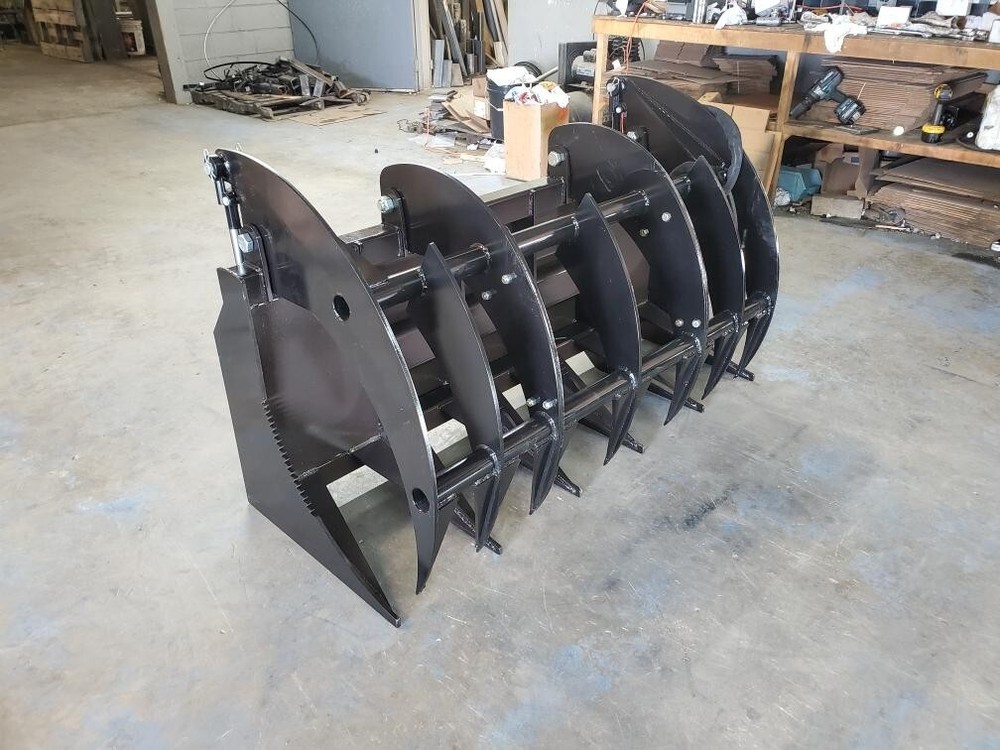60" COMBO TINE Brush Root Rake Grapple Attachment SkidSteer Tractor Quick Attach