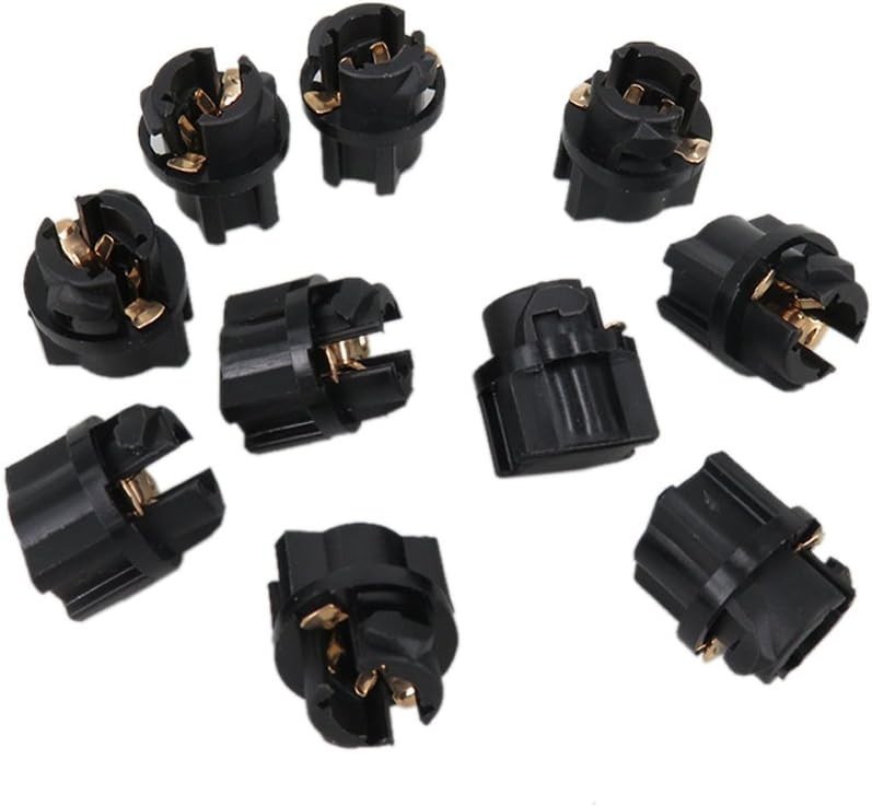 Universal 10pcs T5 Twist Lock Bulb Sockets for Dashboard and Interior Lighting