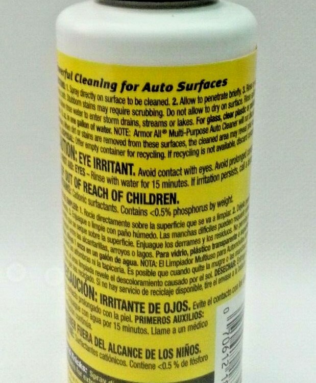 NEW Armor All Multi-Purpose Auto Cleaner 4 Oz ( 118 ml ) Each
