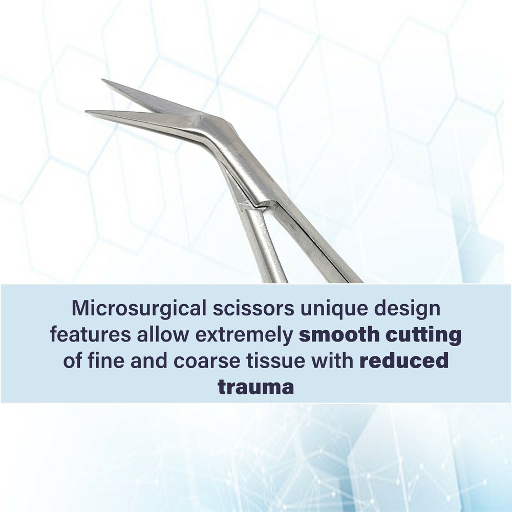 Castroviejo Angled Stitch Scissors Sharp 4.5" Micro Eye Surgery Premium Quality