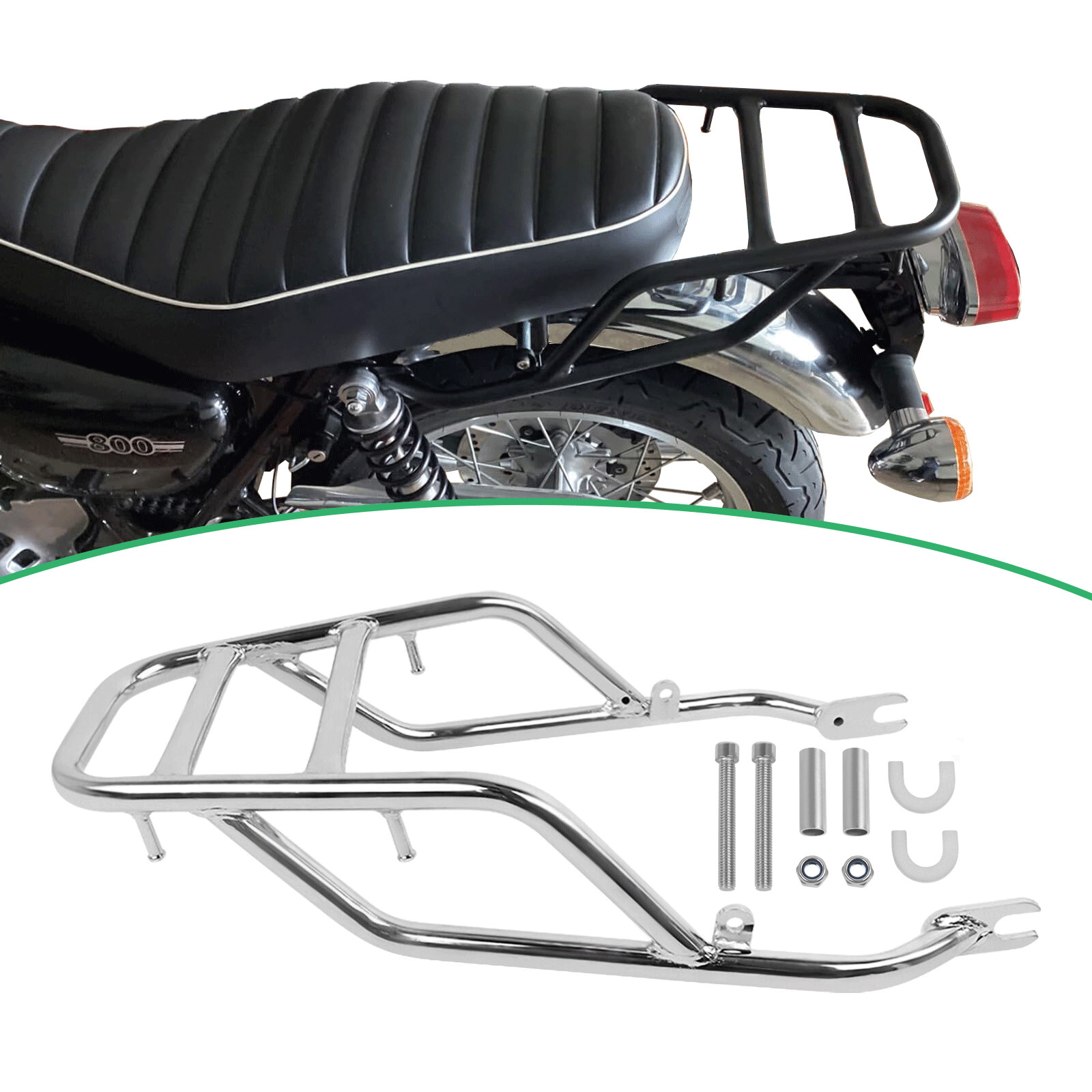 Luggage Rack Tail Rail Back Cargo Carrier For Kawasaki W800 2020-2023 Cafe ABS