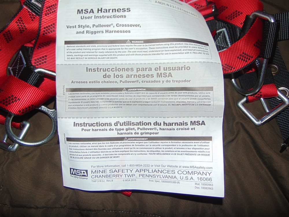MSA Pullover A-NGH Safety Harness