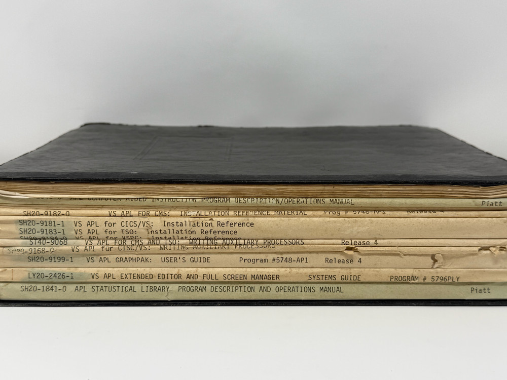 IBM APL Programming Manual Vintage Computer Reference 1982 Binder