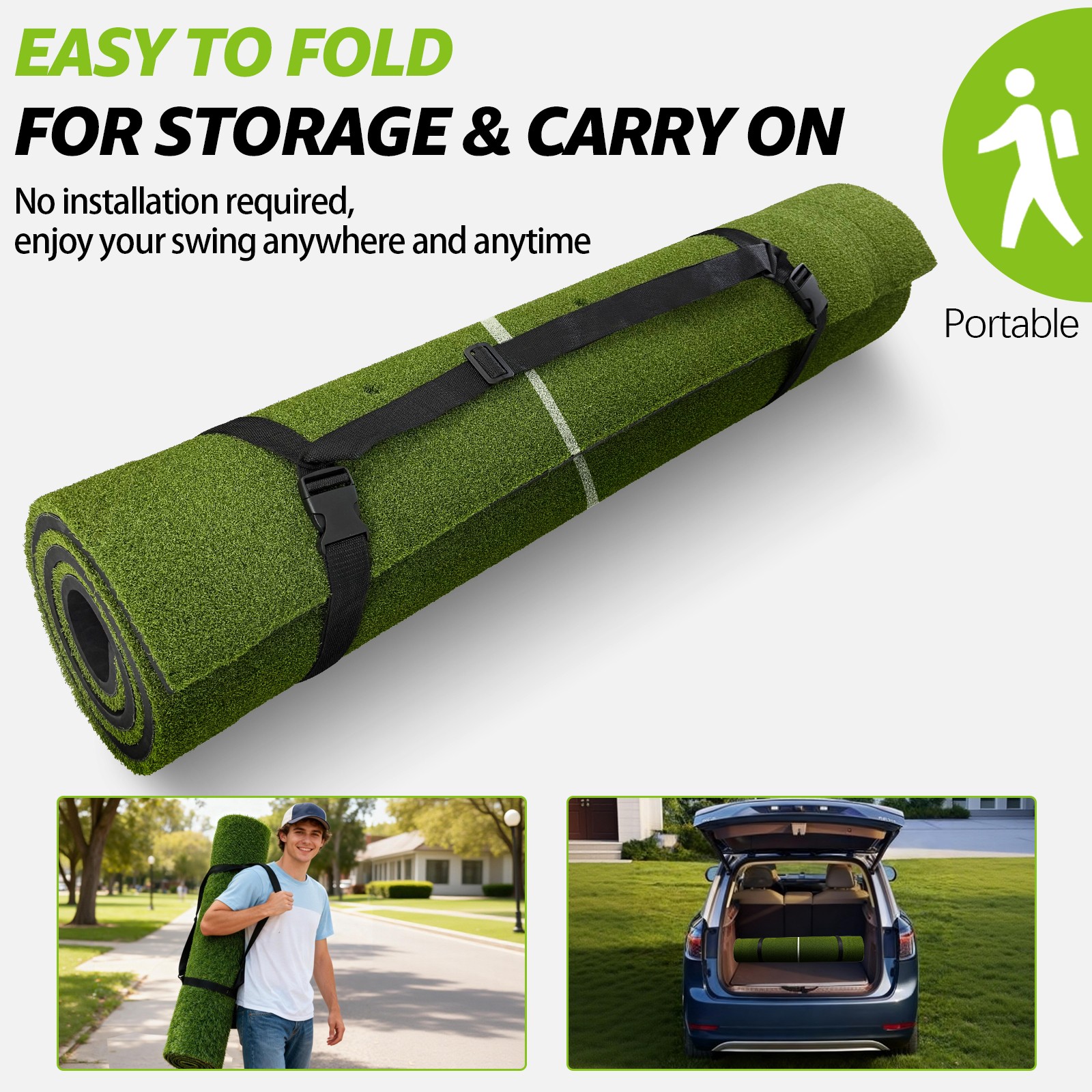 Thickened Golf Mat: 5X4Ft Heavy-Duty Golf Hitting Mats Practice Outdoor