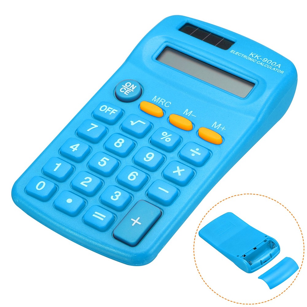 Small Pocket Calculator 8 Digit Display Office Handheld Calculator Blue