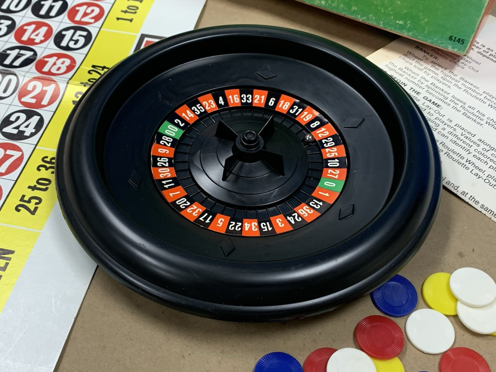 Vintage 1969 Hasbro Casino Roulette Board Game #6145 Complete Original