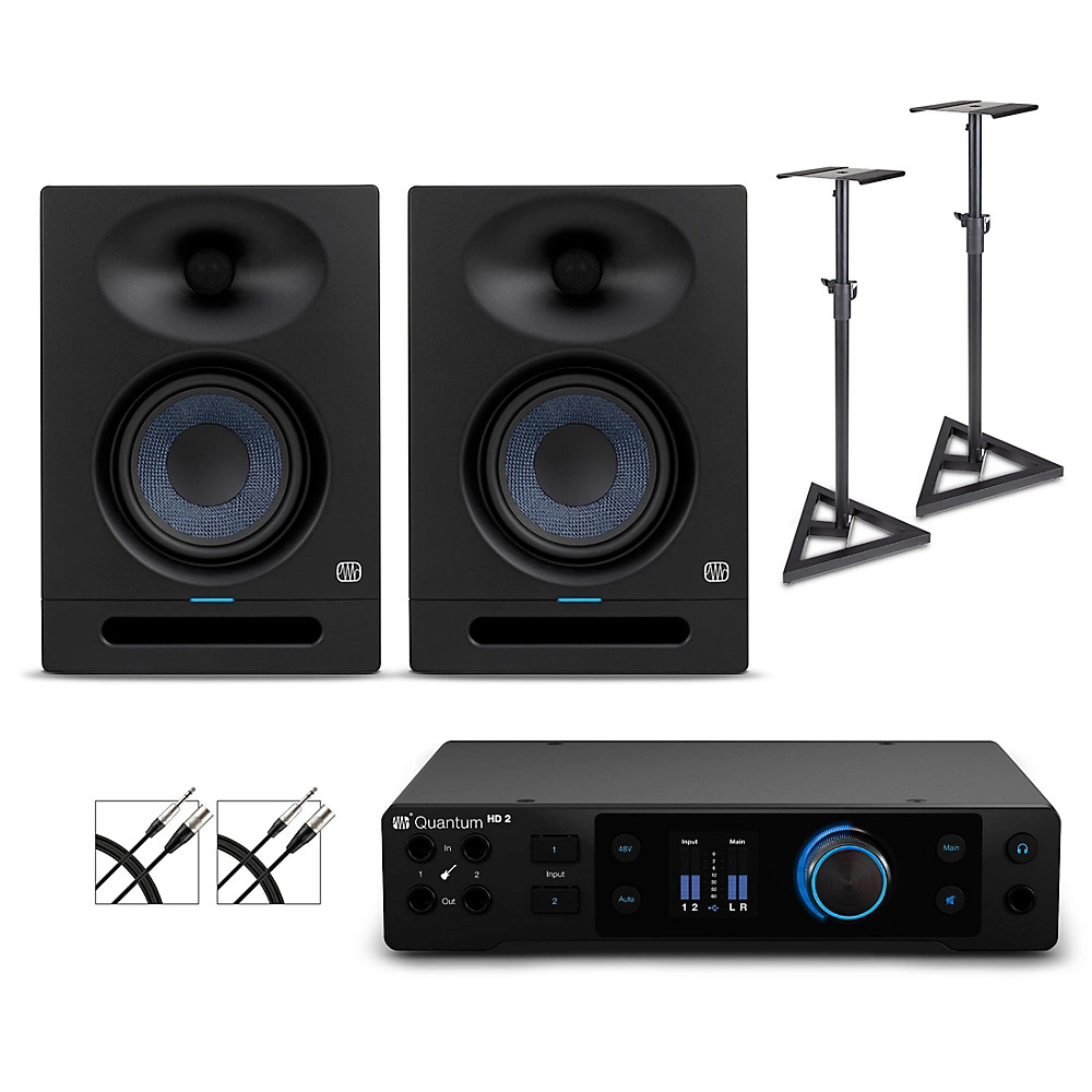 PreSonus Quantum HD2 Audio Interface w/Eris Monitors/Cables/Stands STUDIO5