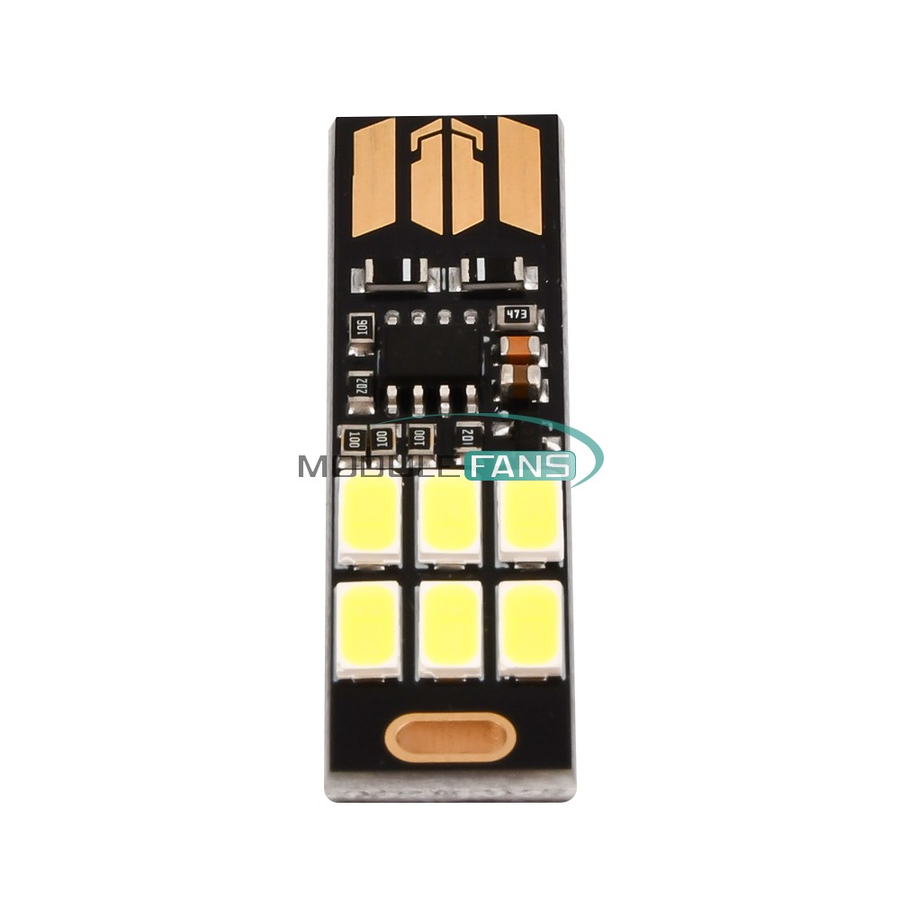 5PCS Mini Portable USB 6LED Light Touch Sensor Dimmable Night Light Module