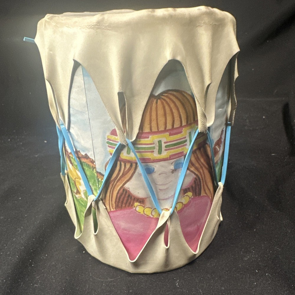 Vintage Native American Designed Toy Drum