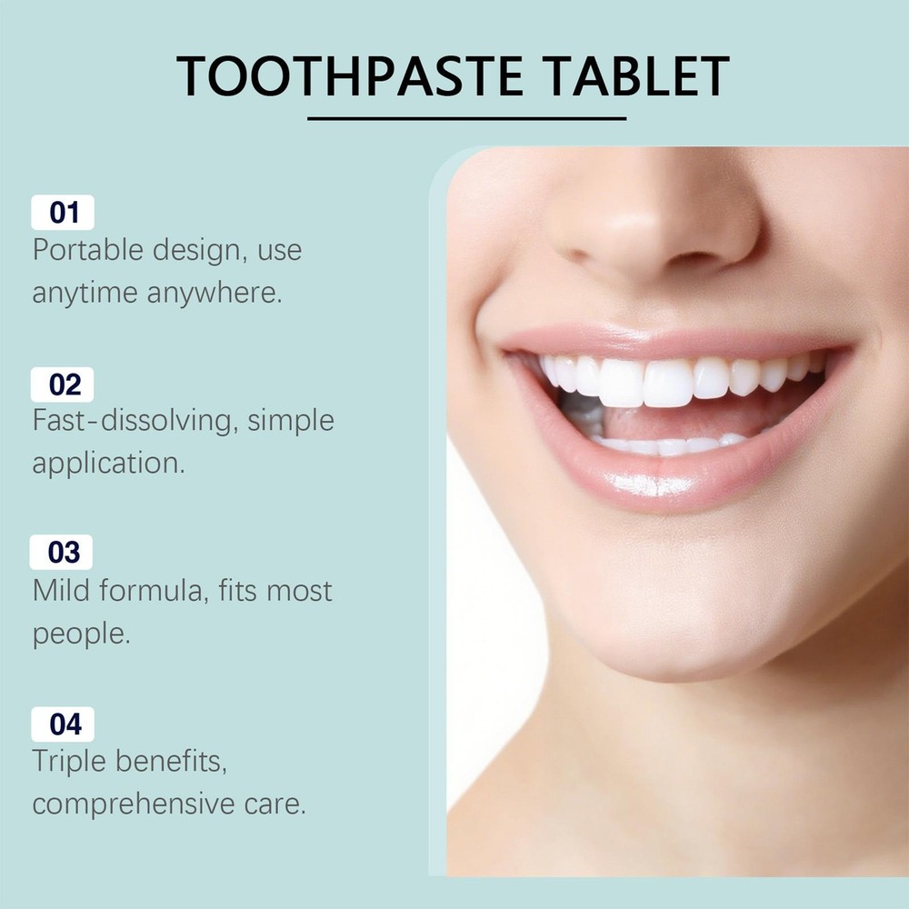 Toothpaste Tabs 30 Pieces Brightening Deep Cleaning Tooth