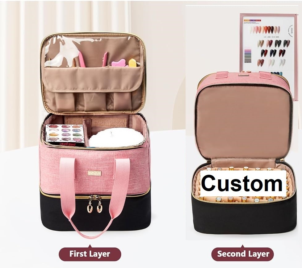 Nail Dip Organizer Case for 9 Dip Jars & All Tools Custom Storage/Travel Bag NEW