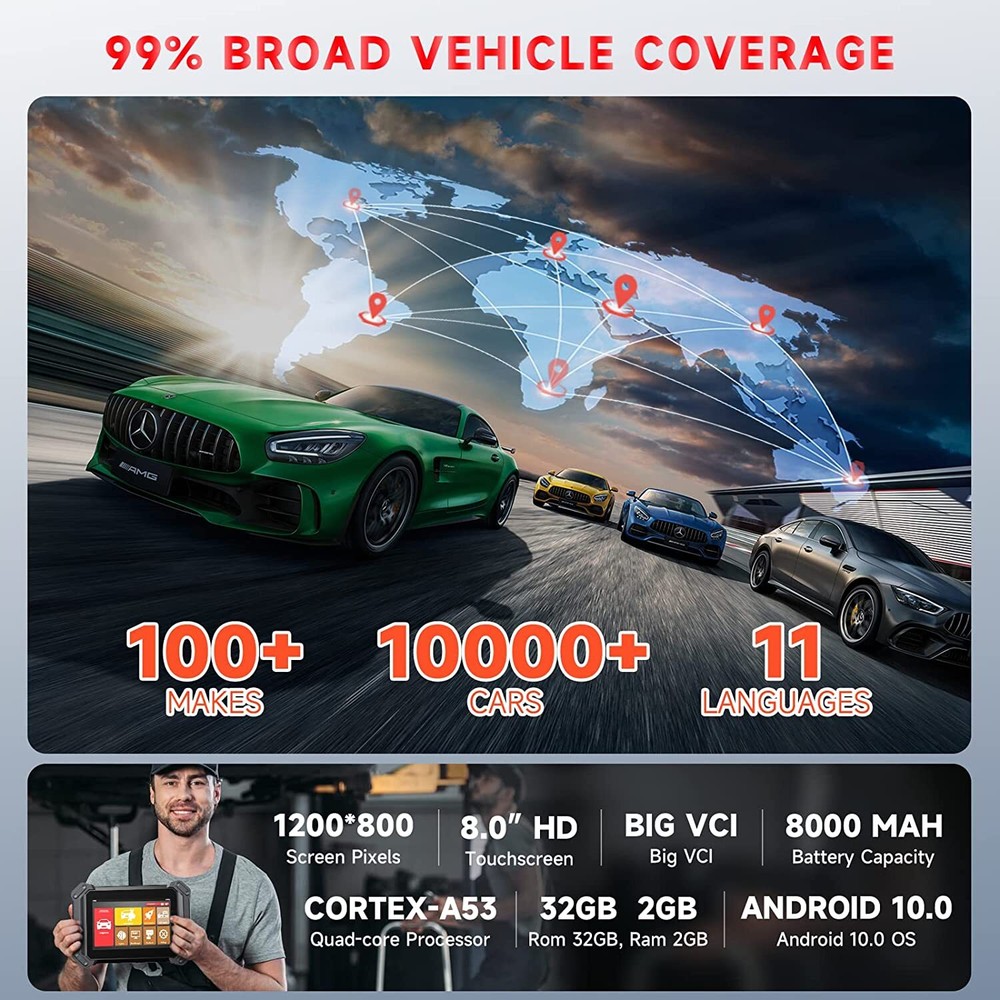 ANCEL V6 PRO+ All Systems Bidirectional OBD2 Scanner Diagnostic Key Programming