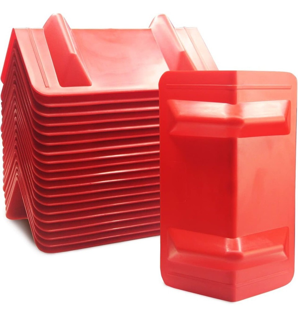 20 Pack Flatbed Edge Protectors for Cargo Loads (Red)