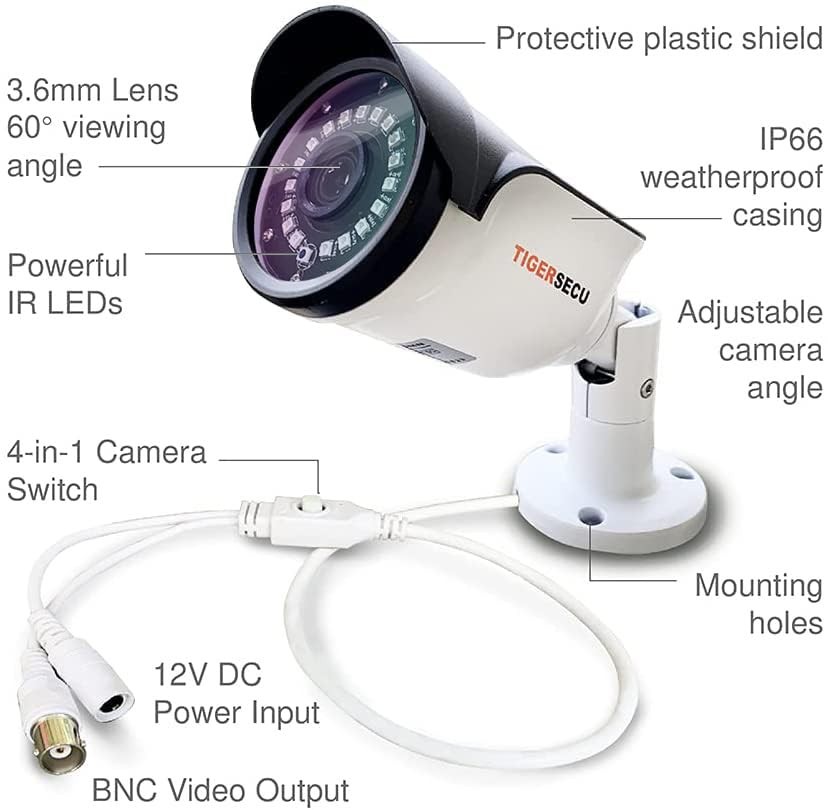 080P Long Range Bullet Security Camera for DVR, Weatheproof for 1