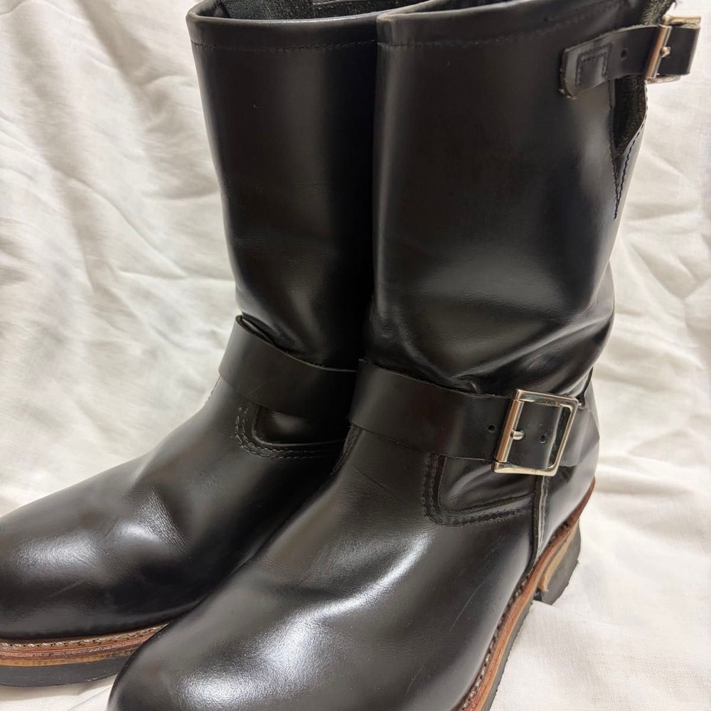 RedWIng Boots 2268 Leather Black Engineer Boots Size8D