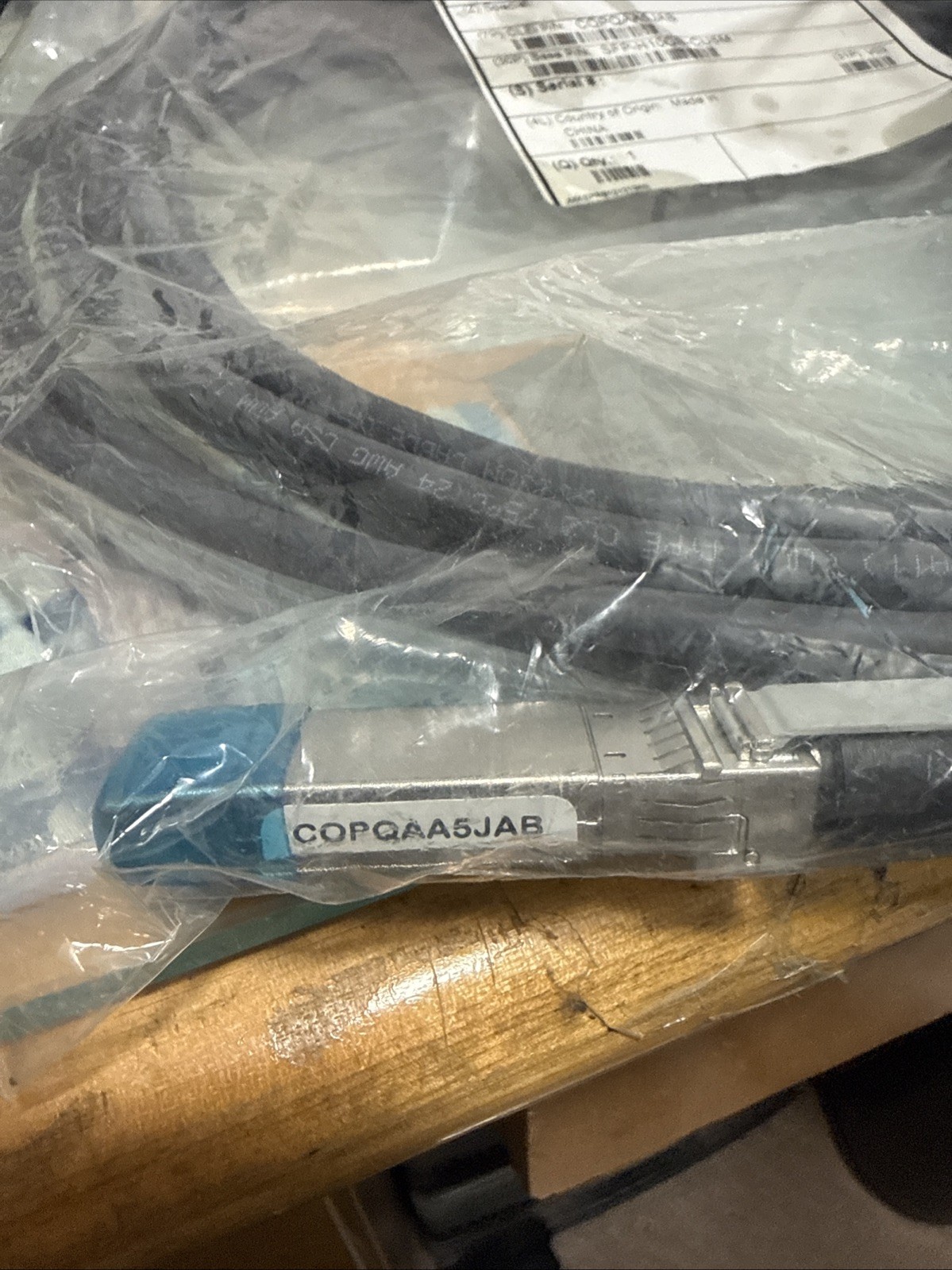 Lot 6pc Cisco SFP-H10GB-CU5M 5M SFP Twinax Fibre Cable Black 5 Meter