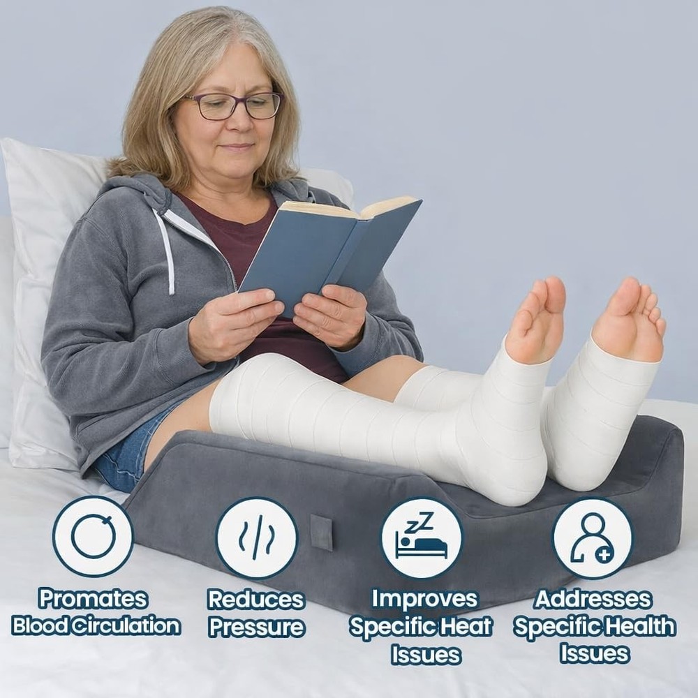 CIVJET 3Height Adjustable Leg Elevation Pillows After Surgery Memory Foam Su...