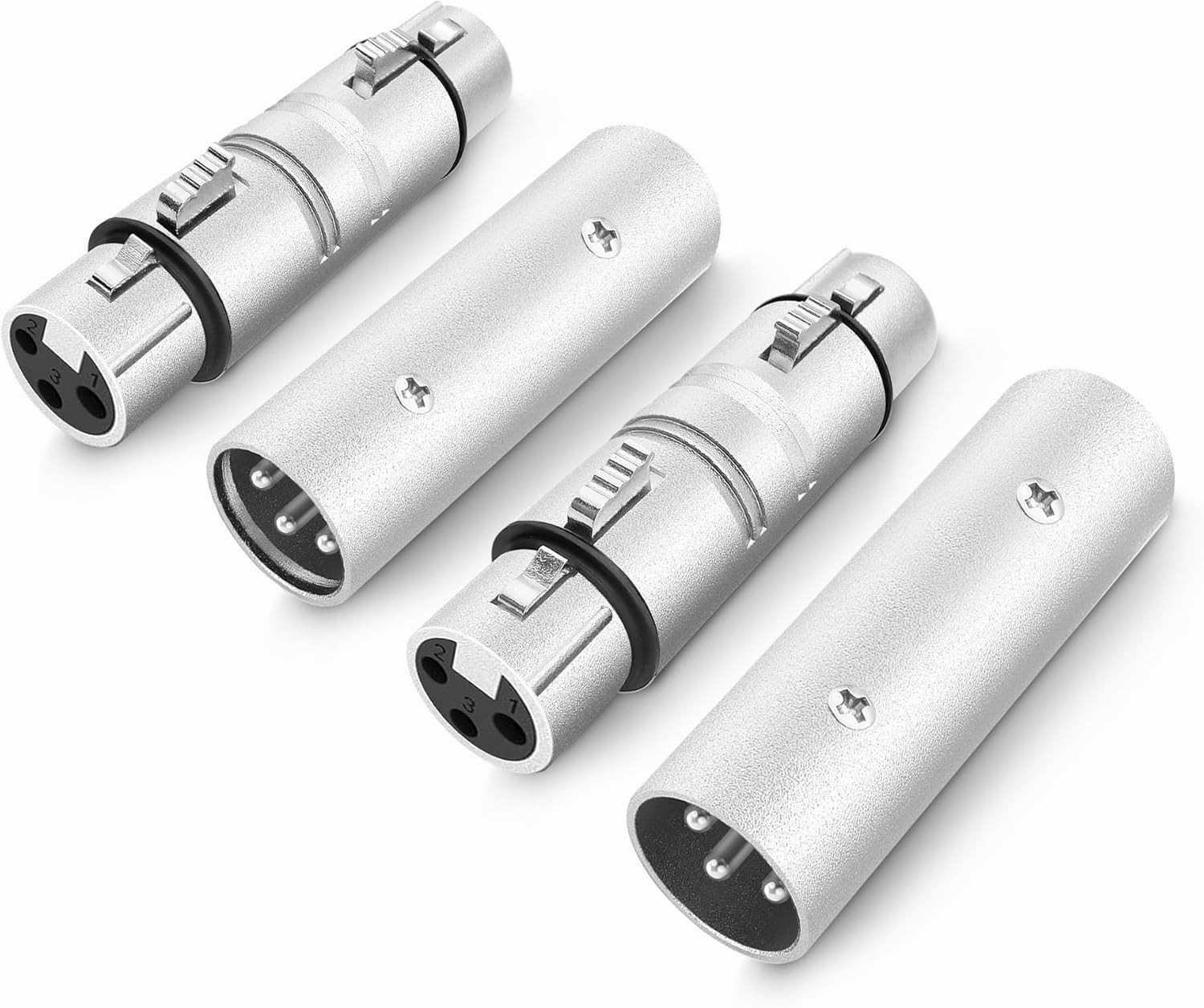 Xlr Adapter 4 Pack 2pair 2 Xlr Male To Male Connector & 2 Xlr Female To Female