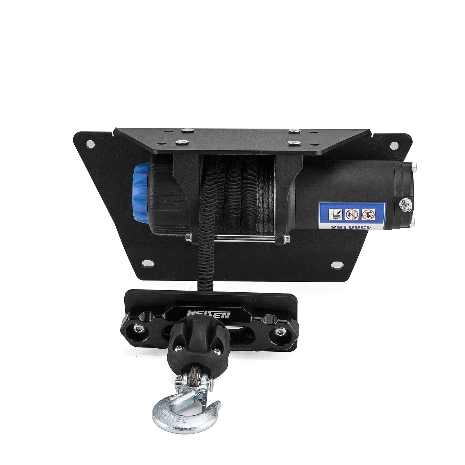 4500lb 12V Electric Winch Mount Kit For 2017-2024 Polaris Ranger XP 1000 Crew