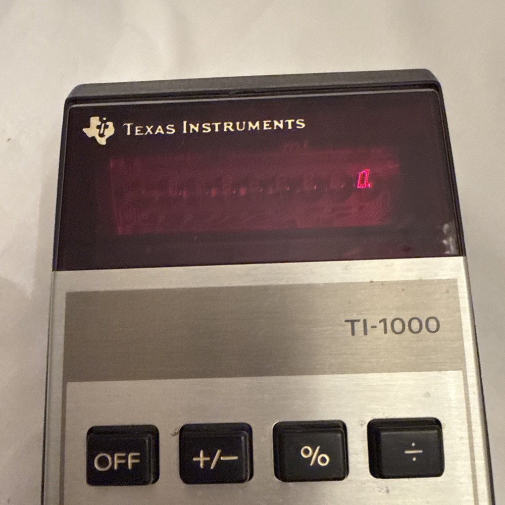 Vintage Texas Instruments TI-1000 5 Function Calculator Tested Works Retro