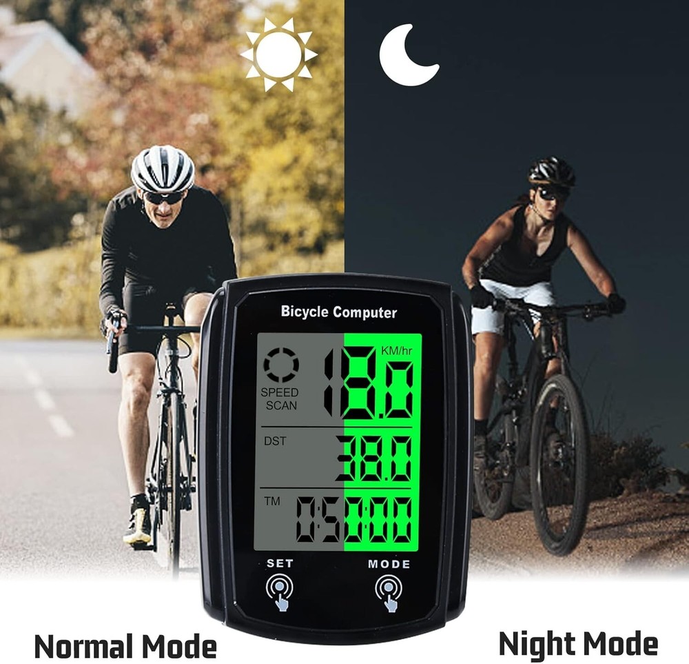LCD Digital Bicycle Computer Bike Backlight Speedometer Odometer Waterproof