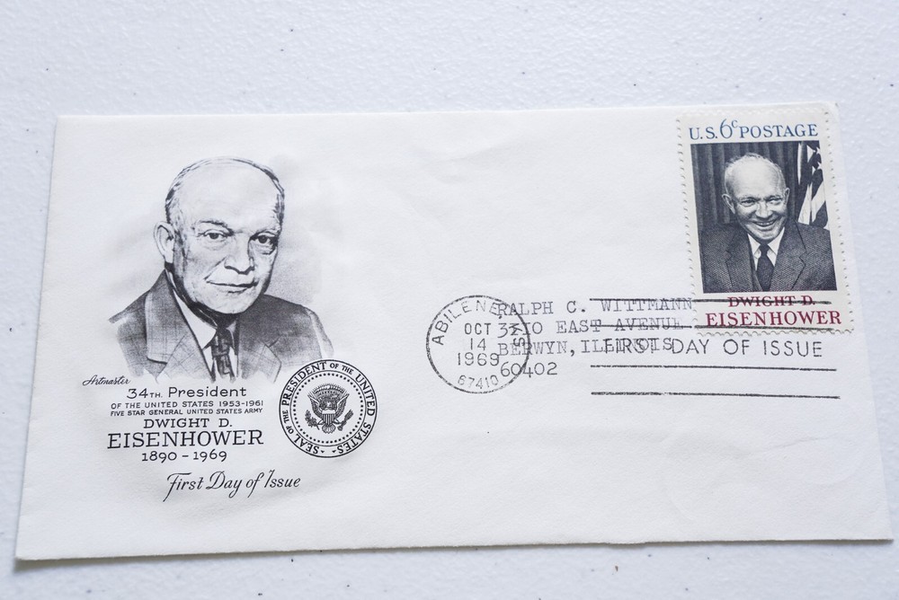 3- Dwight D. Eisenhower 1969-1971 First Day Covers FDC With Article