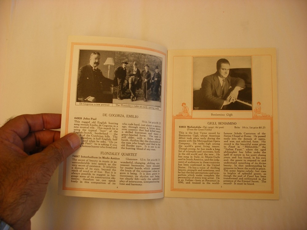 Original Victor Phonograph Record Catalog - March, 1921