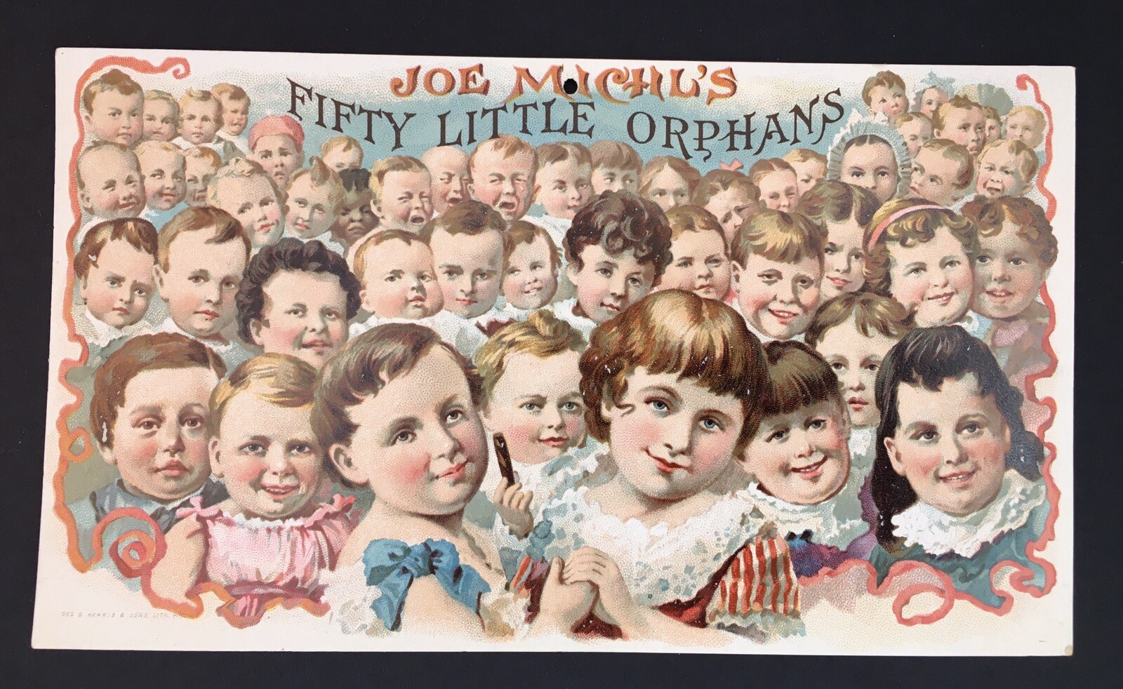 Joe Michl's Decatur IL Smoke Fifty Little Orphan Cigar advertisement Card