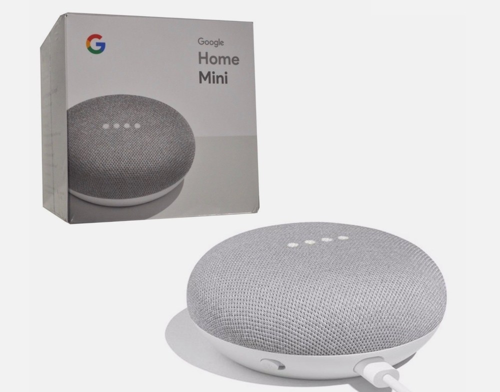 New Google Smart Home Mini Chalk with Voice Activated Wireless Speaker System