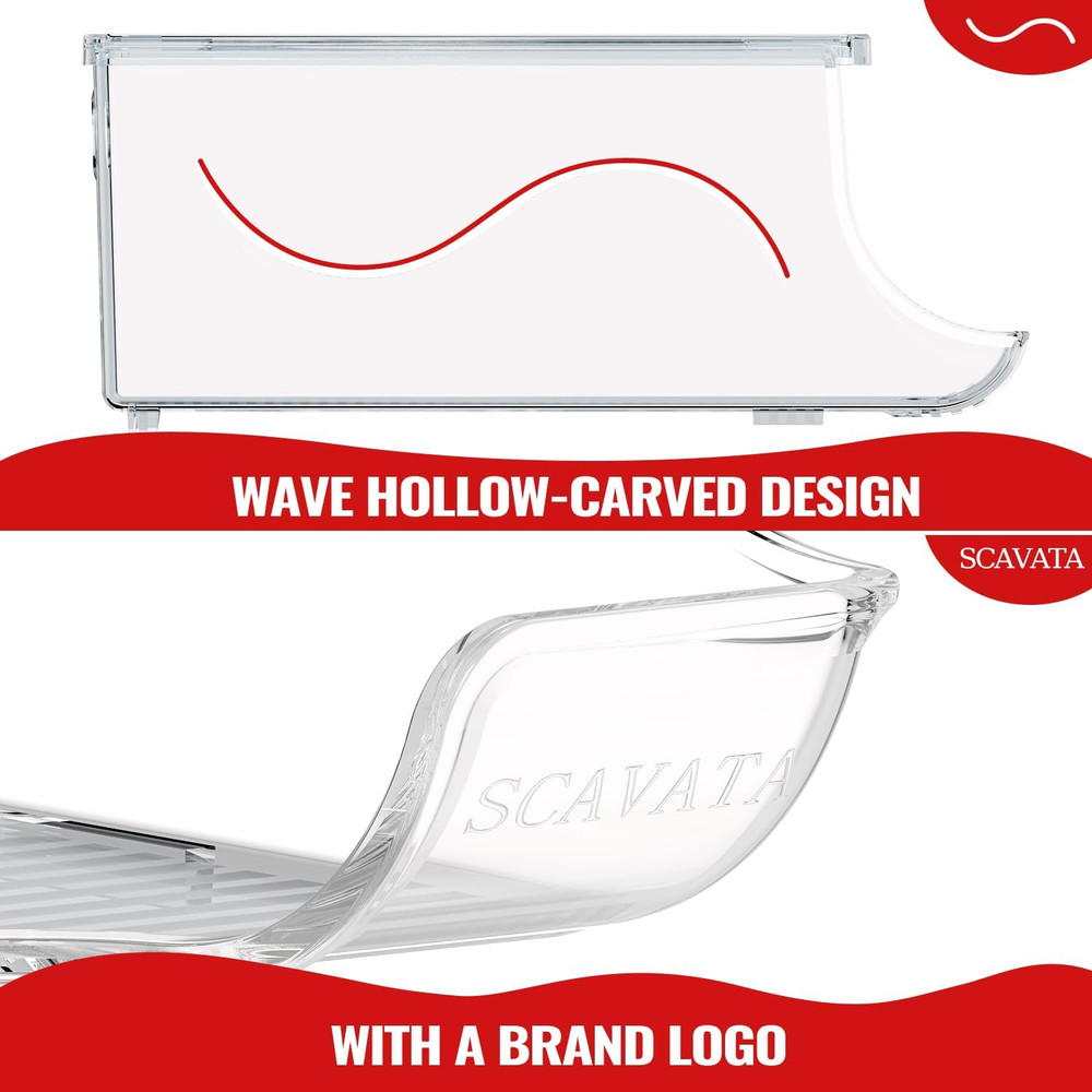 2 Pack Stackable Refrigerator Organizer, Soda Can Dispenser Pop Cans Container