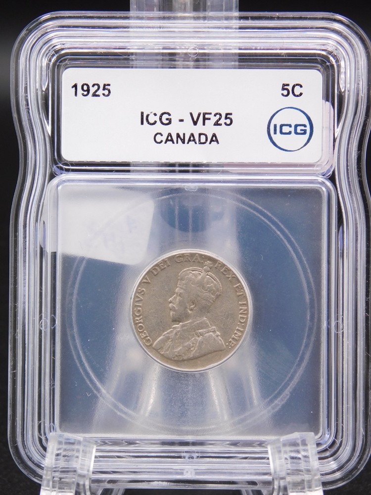 1925 CANADA FIVE CENT ICG GRADED VF25 (BT1260)