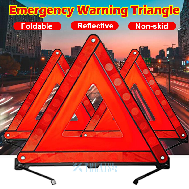 Warning Triangles, Safety Triangles DOT Approved, 3 Pack, Reflective Triangles